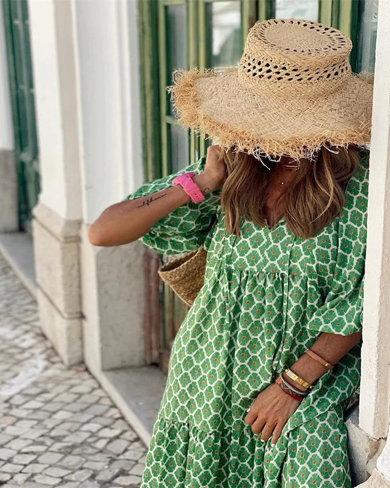 Sandy - lange comfortabele en trendy jurk