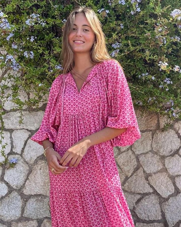 Sandy - lange comfortabele en trendy jurk