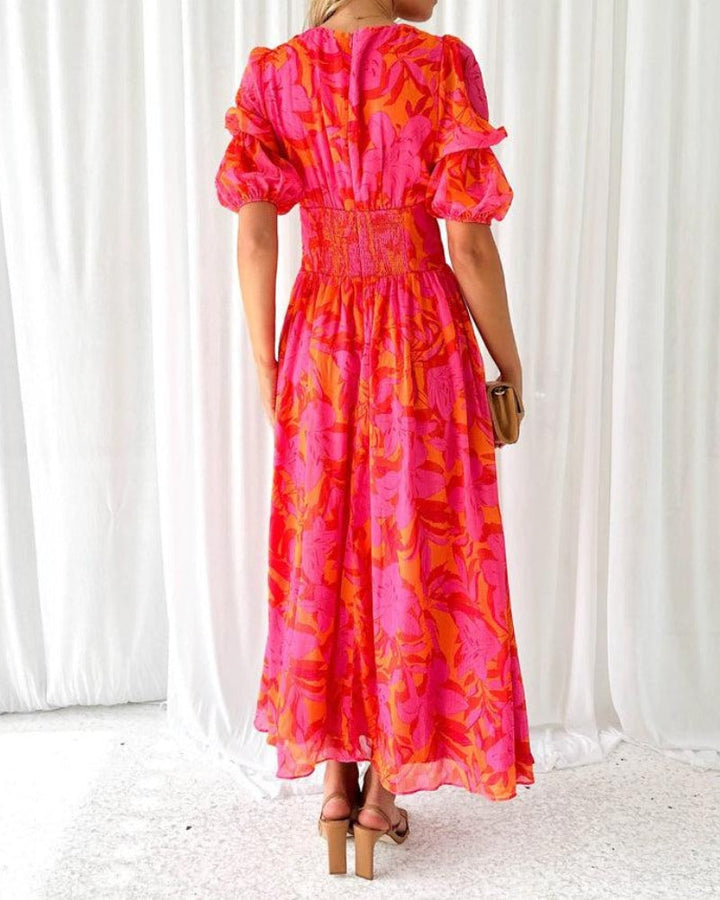 Derana - Maxi jurk rood roze